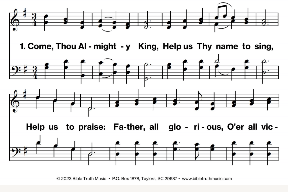 1 – Come, Thou Almighty King – Screen Display – DOWNLOAD – Bible Truth ...