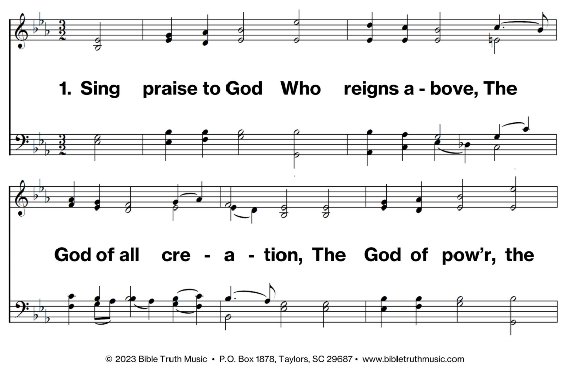 12 – Sing Praise To God – Screen Display – DOWNLOAD – Bible Truth Music