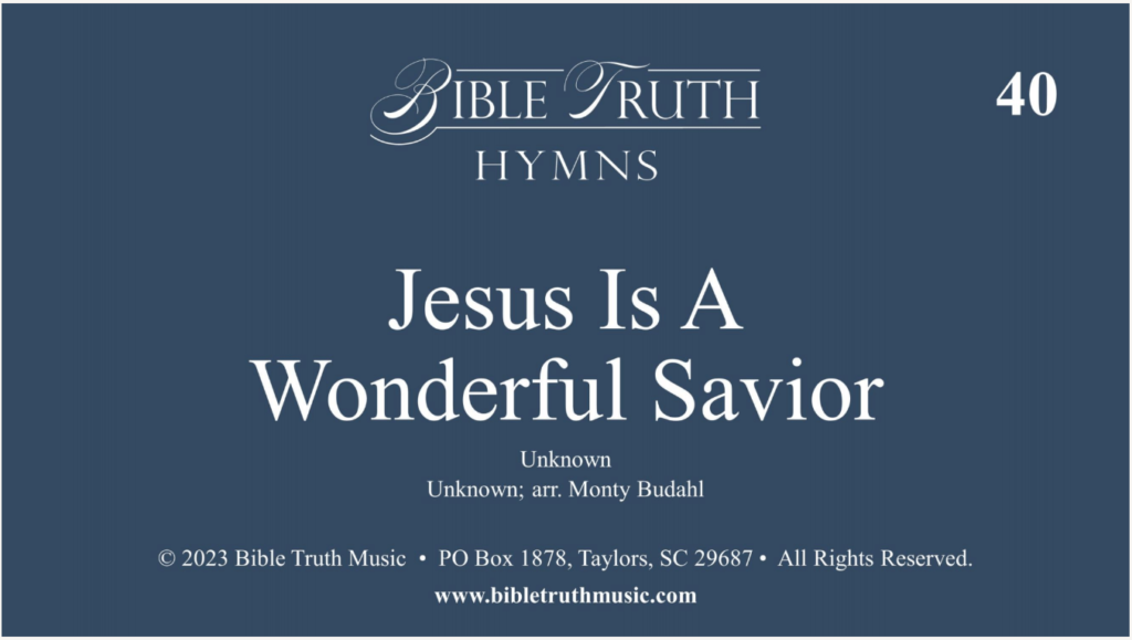 40 – Jesus Is A Wonderful Savior – Screen Display – DOWNLOAD – Bible ...