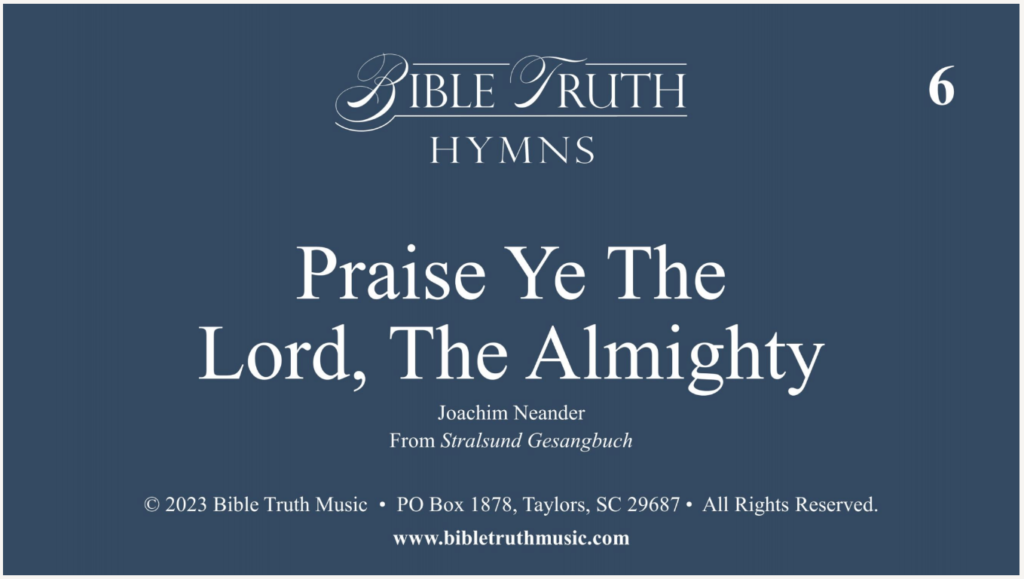 6 – Praise Ye The Lord, The Almighty – Screen Display – DOWNLOAD ...